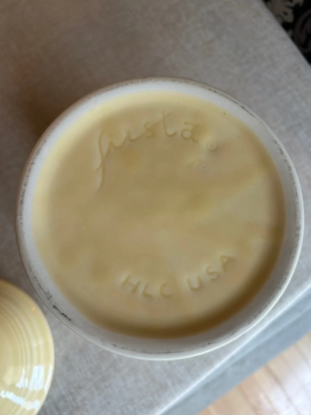 Fiestaware Pale Yellow Large Lidded Ceramic Canister
